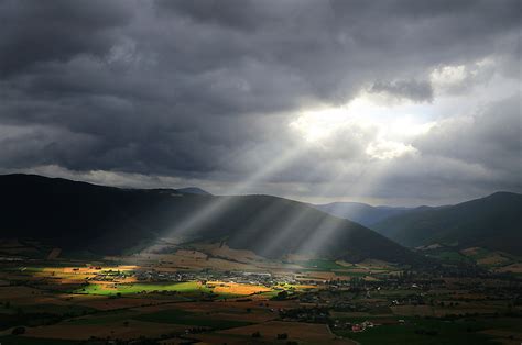 Sunlight On The Mountain Valley Landscape Image Free Stock Photo