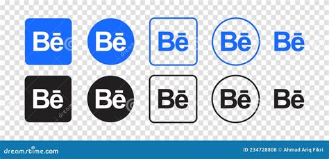 Behance Vector Logo Icon Set Vector Illustration Editorial Stock Photo