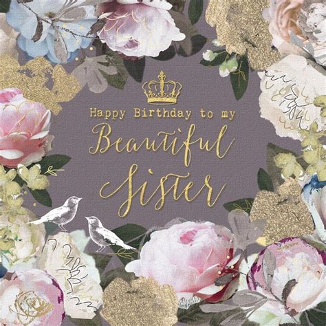 Spectacular flower bouquet happy birthday animated card (gif). A pretty floral birthday card for sisters, featuring a ...