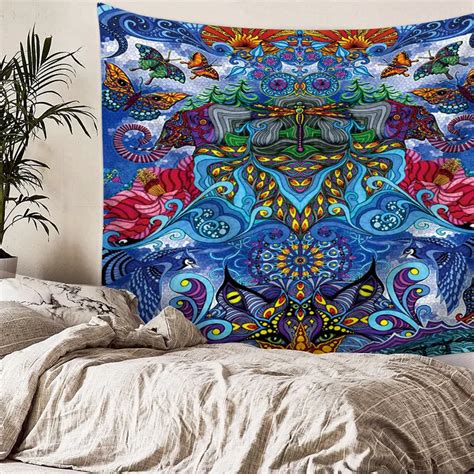 Psychedelic Hippie Tapestry Wall Hanging Trippy Bohemian Mandala Indian