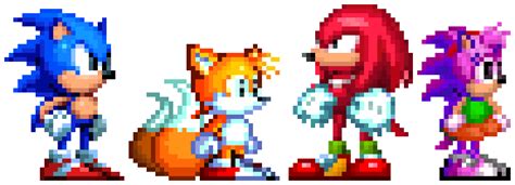 Sonic Tails Knuckles And Amy Pixel Art Maker