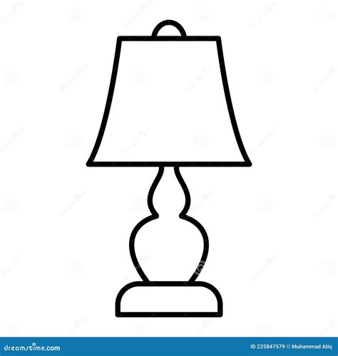 Vector Lamp Outline Icon Design Stock Vector Illustration Of Lamp