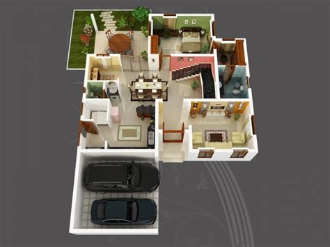 The interior of a modern style house features. small house | 1 bed 2.5 bath | Floor plan design, Modern ...
