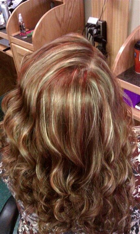 Red And Blonde Highlights Hair Pinterest