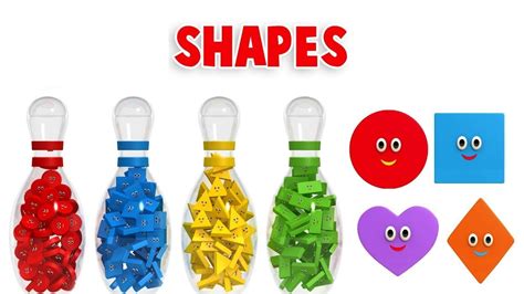 Learn Shapes With Bowling Game Educational Videos For Children Youtube