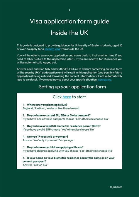 Visa Application Form Guide Inside The Uk Isso By University Of