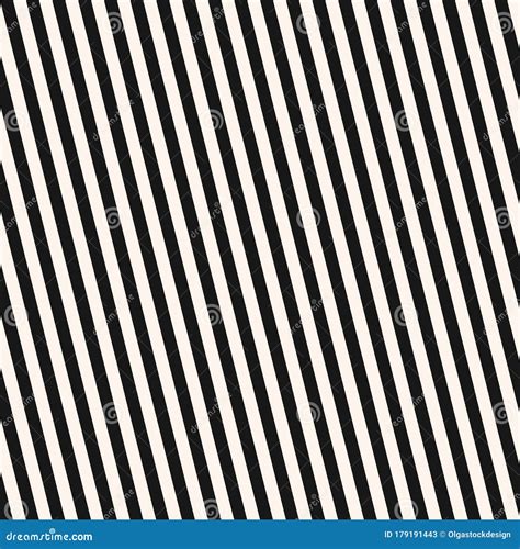 Diagonal Stripes Seamless Pattern Simple Black And White Vector Lines
