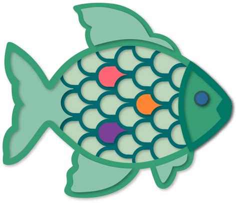 Download Needles 'n' Knowledge: "Rainbow Fish" Fabric Version of Paper Cut File