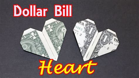 Dollar Bill Origami Heart How To Fold Heart Out Of Money Origami