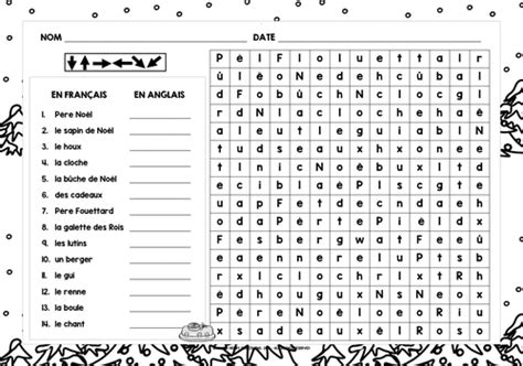French Christmas Word Search Freebie Teaching Resources