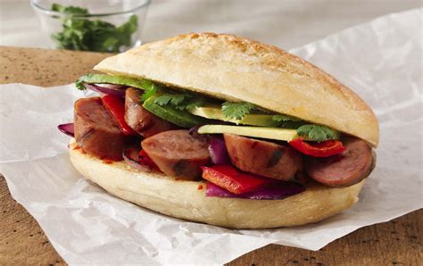 Mexican Style Smoked Sausage Sandwich Eckrich