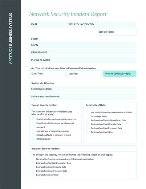 If you are in compliance with the requirements as stipulated below. Teal IT Incident Report Template