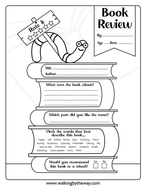 Simple Book Review Form Walking By The Way