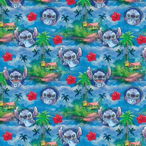 Disney Lilo Stitch Flowers Cotton Fabric Ubicaciondepersonascdmxgobmx