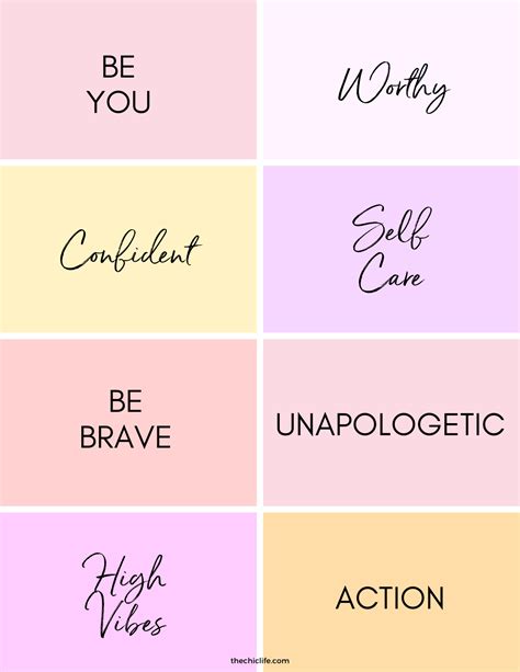 Colorful Vision Board Words Free Printable Pdf The Chic Life