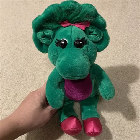 Barney Baby Bop Triceratops Green Purple 14 Plush Toy Stuffed Animal