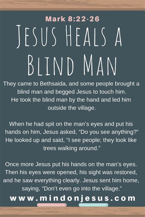 Mark 822 26 Image Jesus Heals A Blind Man Mind On Jesus