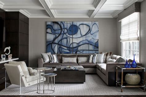 Navy Blue And Slate Grey Elle Decor Living Room Living