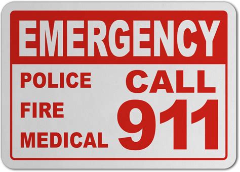 Emergency Call 911 Sign F7686 By