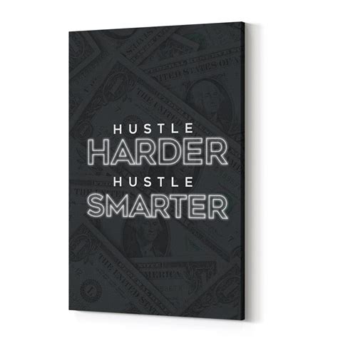 Hustle Harder Hustle Smarter Motivational Wall Art Canvas | Etsy