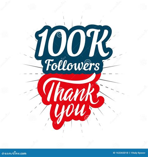 Thank You 100k Followers Card For Celebrating Many Followers In Social