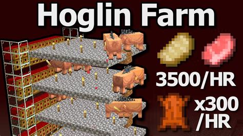 New Minecraft Hoglin Food And Leather Farm Tutorial 3500hr Youtube