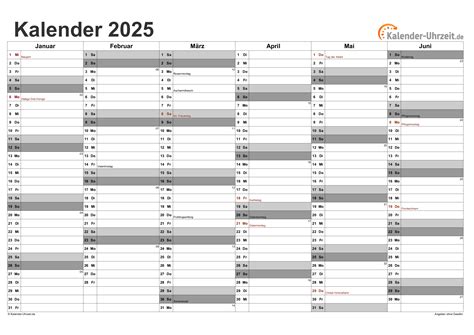 Kalender 2025 Zum Ausdrucken Kostenlos