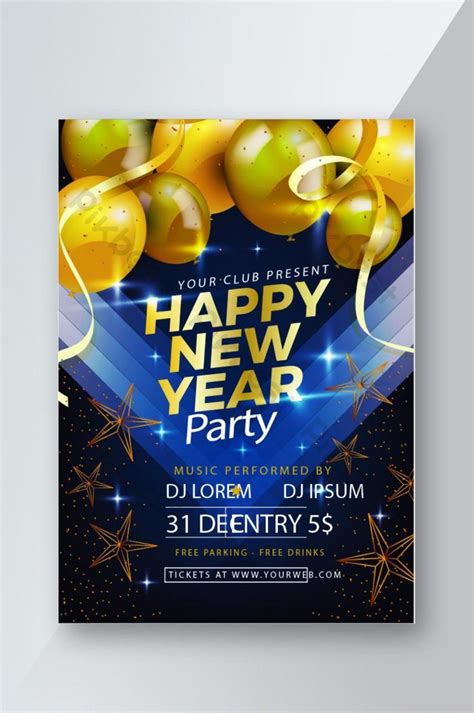 Happy New Year Flyer Poster Template Free Psd Template Printable