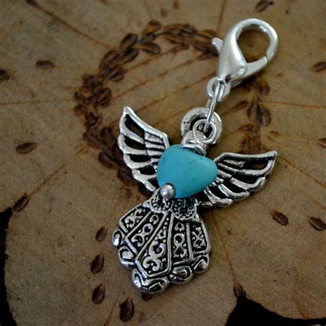 Guardian Angel Sleeping Beauty Turquoise Charm Silver Pendant Amulet