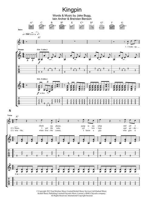 Download Jake Bugg Kingpin Sheet Music And Chords 8 Page Printable