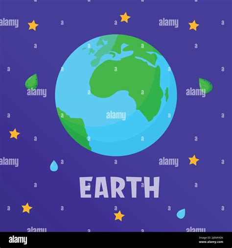 Tierra Tipo De Planetas En El Sistema Solar Espacio Ilustración De Vector Plano Imagen Vector