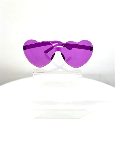 Rimless Heart Sunglasses Purple Honey Fawn Boutique
