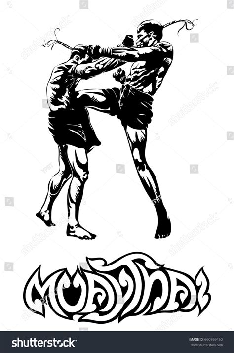 Hand Sketch Vector Muay Thai Thai Image Vectorielle De Stock Libre