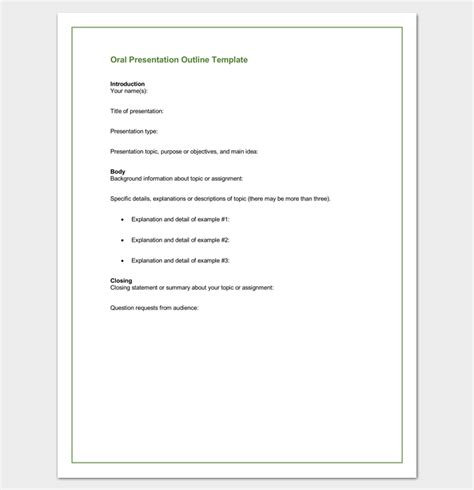 Presentation Outline Template 19 Formats For Ppt Word