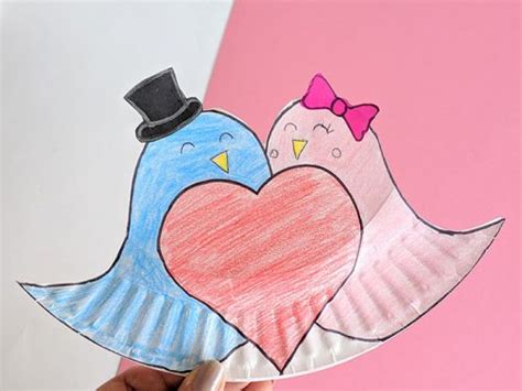 Rocking Paper Plate Love Birds Craft I Heart Crafty Things