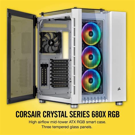Corsair Crystal Series 680x Rgb High Airflow Tempered Glass Atx Smart