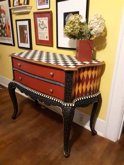 Painted Furniture Alice In Wonderland Furniture Black And Etsy