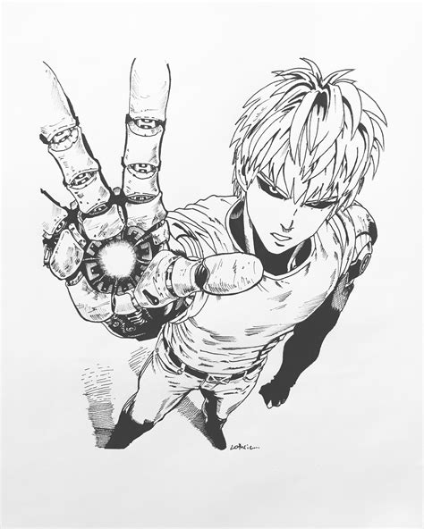 Welcome to color manga project! Genos (One Punch Man) #art #drawing #illustration | Cute ...