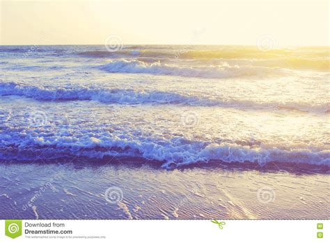 Abstract Ocean Seascape Waves Evening Sunset Sunrise Vintage Filter
