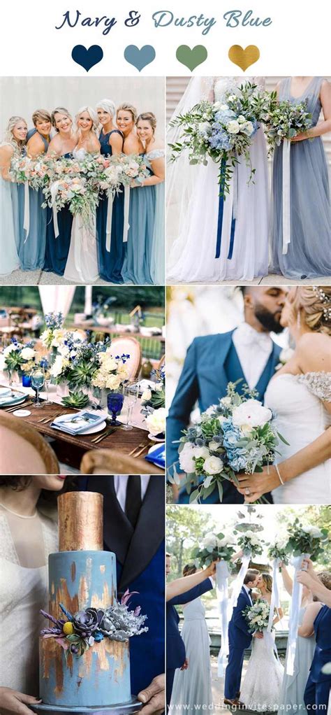 Top 7 Early Spring Navy Blue Wedding Color Palettes Wedding Color