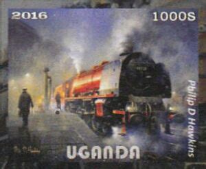 Stamp Locomotives Philip D Hawkins Uganda Illegal Stampscol Ug