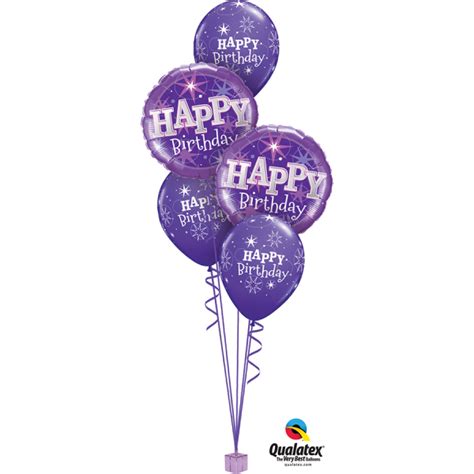 Birthday Purple Sparkle Bouquet London Helium Balloons