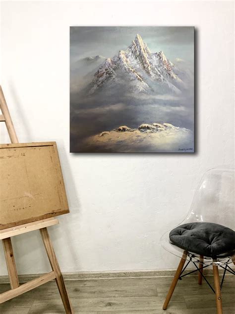 Mountain Landscape Abstract Painting Mountain Wall Art Etsy