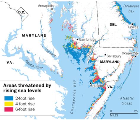 Potential Inundation Of Chesapeake Bay Shores The Washington Post
