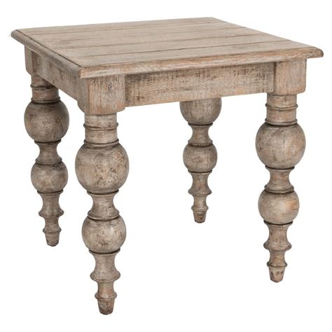Kosas Home Blair Square Solid Pine Wood End Table In Natural Beige