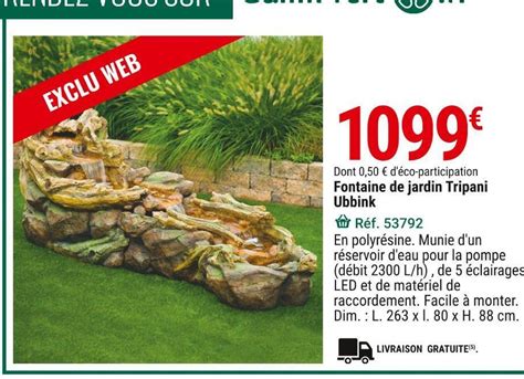 Promo Fontaine De Jardin Tripani Ubbink Chez Gamm Vert