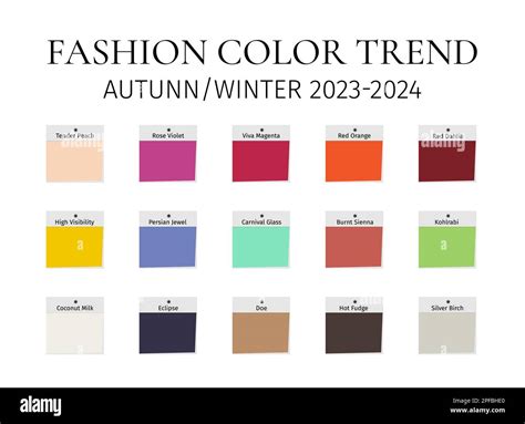 Moda Color Tendencia Otoño Invierno 2023 2024 Guía de paleta de