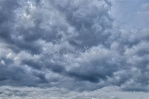 Overcast Sky With Dark Clouds The Gray Cloud Before Rain Stock Image