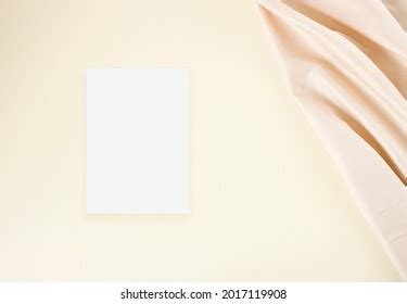 Mockup Blank Wedding Invitation Card Nude Stock Photo 2017119908