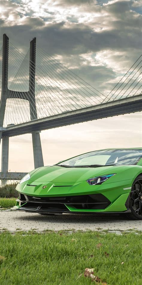 Green Sports Car Lamborghini Aventador Svj 1080x2160 Wallpaper